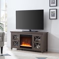 thumbnail image 4 of Evelyn&Zoe Colton Rectangular TV Stand with Crystal Fireplace for TV's up to 55", Alder Brown, 4 of 11