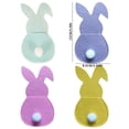 thumbnail image 3 of Eky Ensemble de 4 Porte-Couverts de Pâques Ufs de Pâques en Forme de Lapin avec Queue et Mini Nœud, Résistant à l'Usure, Texture Délicate Adorable, Housse de Couverts Décorative, Décoration de Table de Pâques, 3 of 5