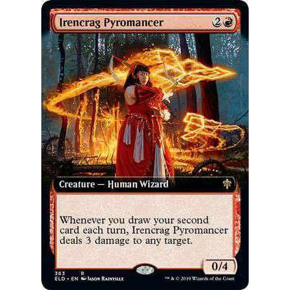 MtG Throne of Eldraine Rare Irencrag Pyromancer (Extended Art) #363