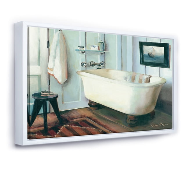 Cottage old-fashioned Bathroom II - Traditional Bathroom Framed Canvas