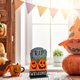 thumbnail image 4 of Lápida de calabaza para Halloween, adorno de mesa de madera, decoración creativa para el hogar, interior, fiesta, decoración de mesa, 4 of 5