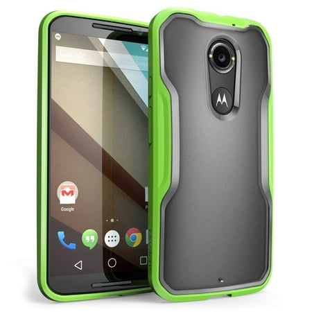 Moto X Case, SUPCASE [Unicorn Beetle Series] for All New Motorola Moto X (2nd Gen.) Phone 2014 Release, Premium Hybrid Bumper Case (Frost Clear/Green) - Not Fit Moto X Phone (1st Gen.) 2013