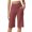 Wine, variant on Women's Knee Length Bermuda Yoga Shorts, High Waisted Loose Wide Leg Summer Shorts with Pockets, Stretchy Athletic Gym Shorts for Casual Workout Daily Wear Beige L
