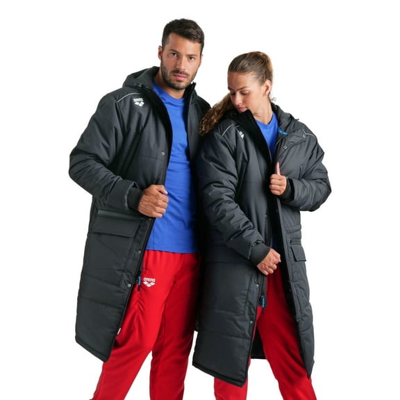 Arena Unisex Team Parka Solid – Warm, Water-Resistant Swim Parka for Swimmers