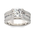 thumbnail image 4 of Bow Jewel 1.37 Ct Round Brilliant Cut Lab Created Diamond Engagement Ring - Wedding Ring for Women's - 14K White Gold Plated Ring for Her - Luxurious Anniversary Channel Set Ring, 4 of 9