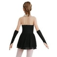 thumbnail image 3 of TTAO Kids Girls Sparkly Roller Figure Ice Skating Dress Mesh Splice Ballet Leotard Dress with Gloves Black 12, 3 of 7