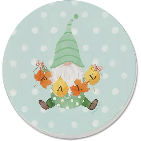 

Fall Gnome 4 Pack Round Absorbent Stone Coasters With ive Cork Backing Manufactured In The Artistic Absorbent Easily Wipes Clean