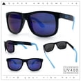 thumbnail image 2 of Kush Classic Matte Sport Horn Rim Plastic Color Mirror Sunglasses [Black Blue - Blue Mirror], 2 of 8