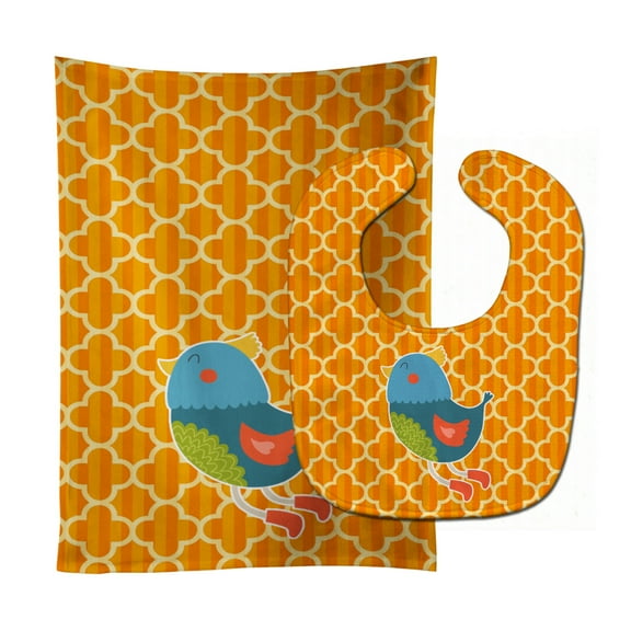 Bird Baby Bib and Burp Cloth