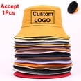thumbnail image 2 of Custom LOGO Design Double Sided Bucket Hat Big Size Women Men Summer Fishing Hats Casual Fishermen Cap Brim Kpop Bucket Gorras5-10PCS Print Gao Jinjia LED, 2 of 2