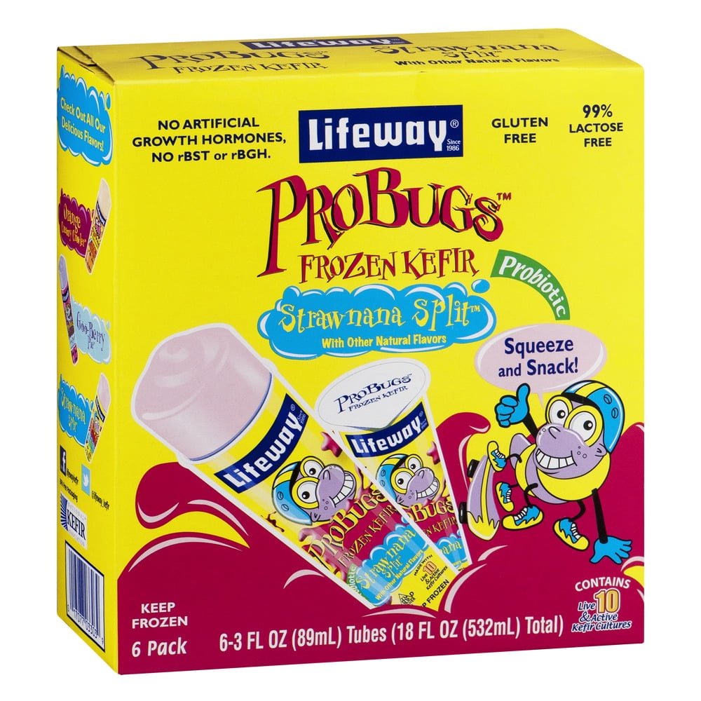 Lifeway Probugs Frozen Kefir Strawnana Split 6 Pk Walmart Com Walmart Com