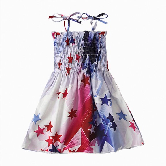 CAUYDY Baby Girls Dresses Toddler Stars and Stripes Cute Dress Children 4th of July Independence Day Sundress Kids Girl Summer Clothes (Sizes 18-24 Months,Multicolour)