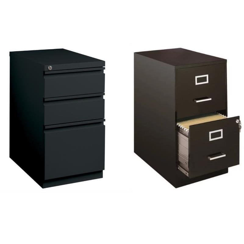 2 Piece Value Pack 3 Drawer and Mobile Filing in Black