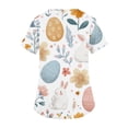 thumbnail image 5 of Garbnen Scrub Top Women Easter Rabbit Egg Nursing Uniforms Short Sleeve V Neck Plus Size Workwear Women with Pocket S-5XL, 5 of 5