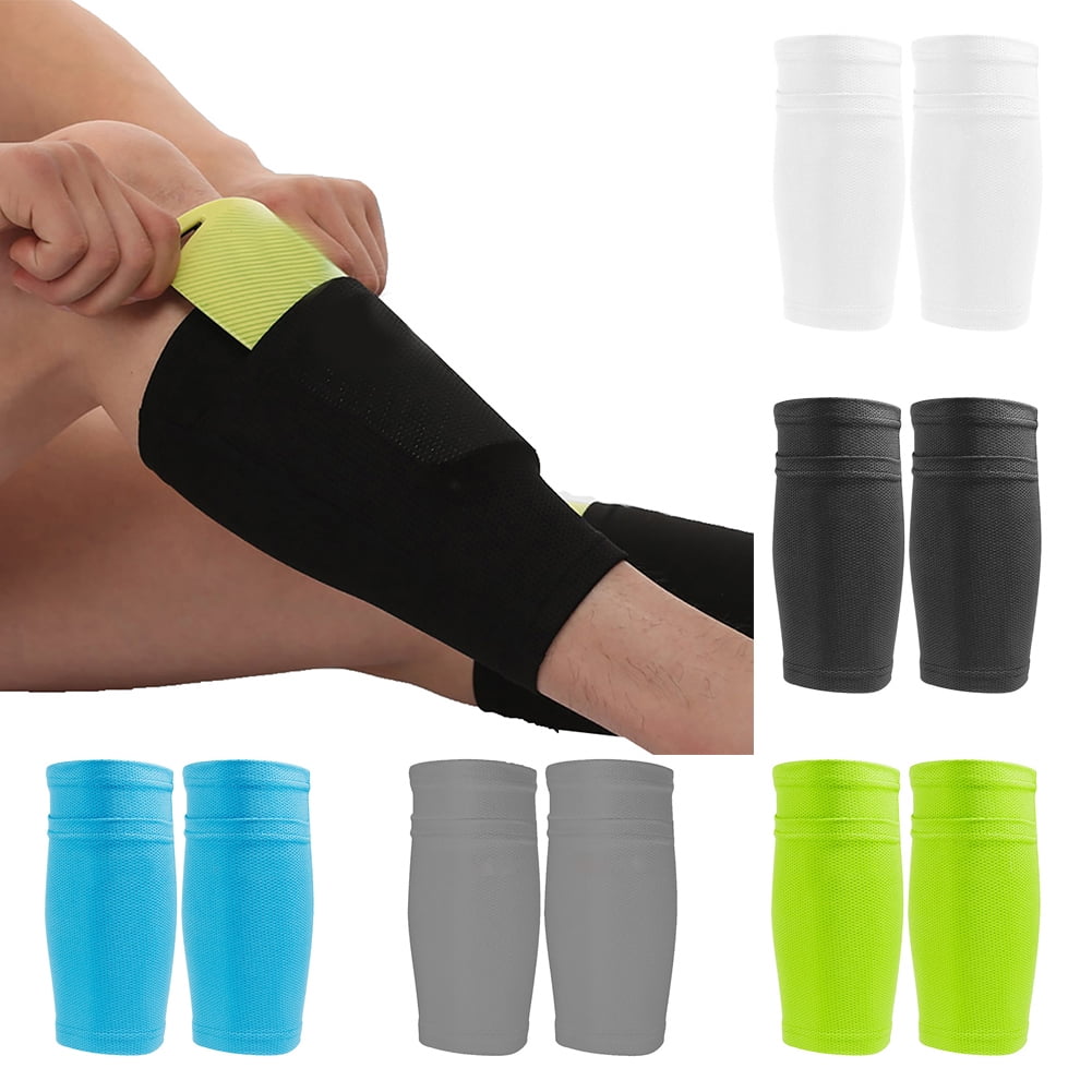 White 4 Pairs Calf Compression Sleeves Football Leg Sleeves Calf Sleeves Shin Guard Soccer Sleeve Leg Compression Support Sleeves Footless Socks for Men Women Youth Kids Sports Running Cycling Black 