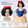 thumbnail image 2 of Peluca Tereshar Negra Rizada Bob Corto con Lazo Rojo para Mujeres, 2 of 7