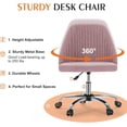thumbnail image 4 of Silla de escritorio Simple Deluxe sin brazos rosa con ruedas, 4 of 7