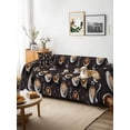 thumbnail image 3 of Coffee Couch Cover for 2 Cushion Couch, Hot Cafe Cup Beans Modern Retro Black Washable Love Seat Sofa Covers Slipcover, Throw Sofa Covers for Pets, Furniture Protector 71"x102", 3 of 9