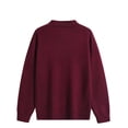 thumbnail image 5 of Zylanna Men Mock Neck Sweater, Soft Solid Color Long Sleeve Warm Pullover Knit Jumper for Daily Wear Wine, 5 of 8