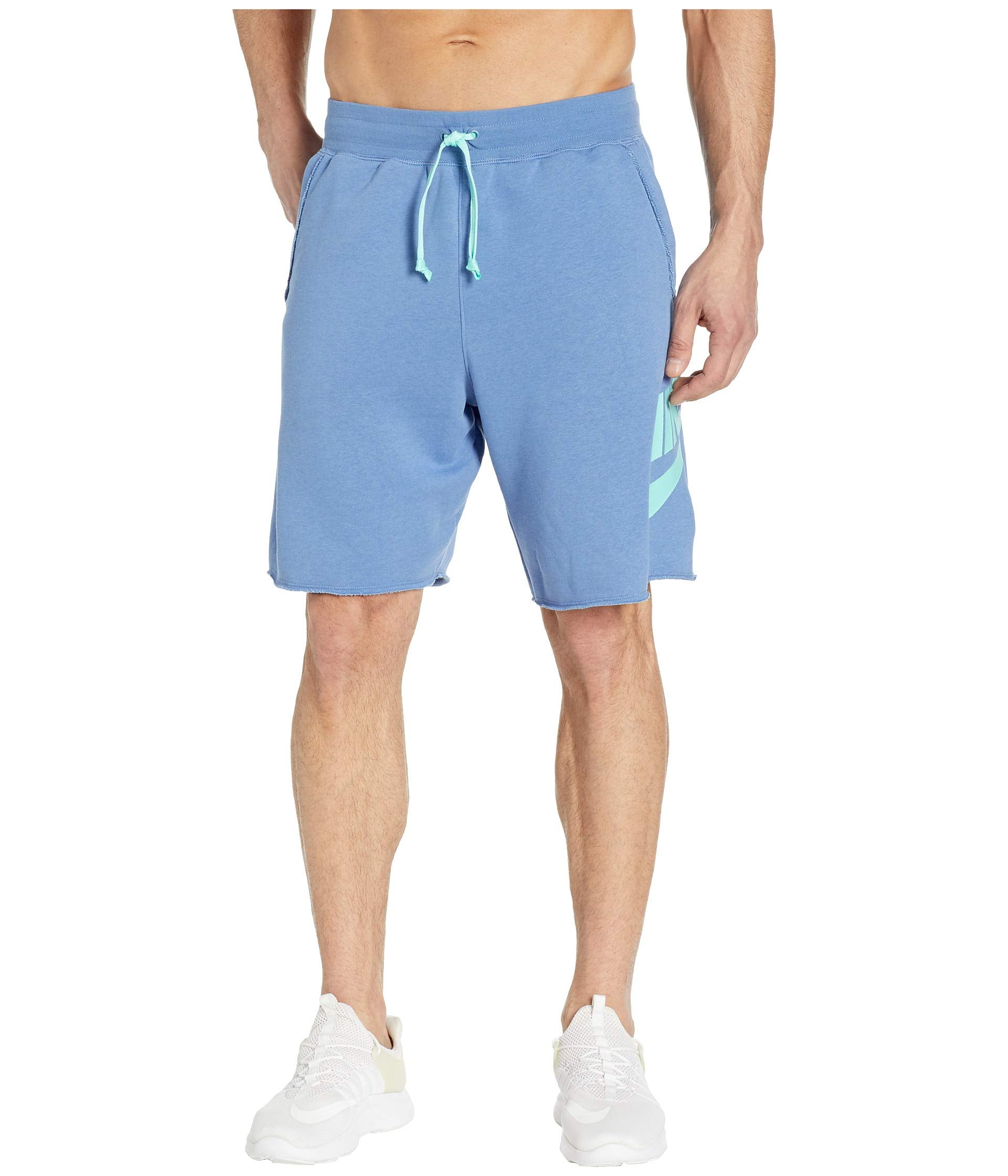 nike blue sweat shorts
