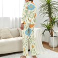 thumbnail image 3 of Women's Floral Print Button Pajamas 2-Set, Long sleeves Top and Pants with Pockets, Comfortable Loose Fit Sleepwear for Women, Summer Loungewear with Pockets, 3 of 7