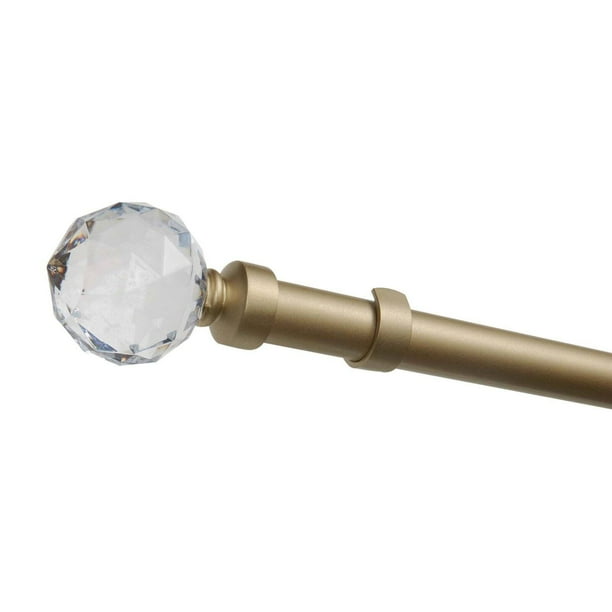 Exclusive Home Crystal Ball Curtain Rod and Finial Set