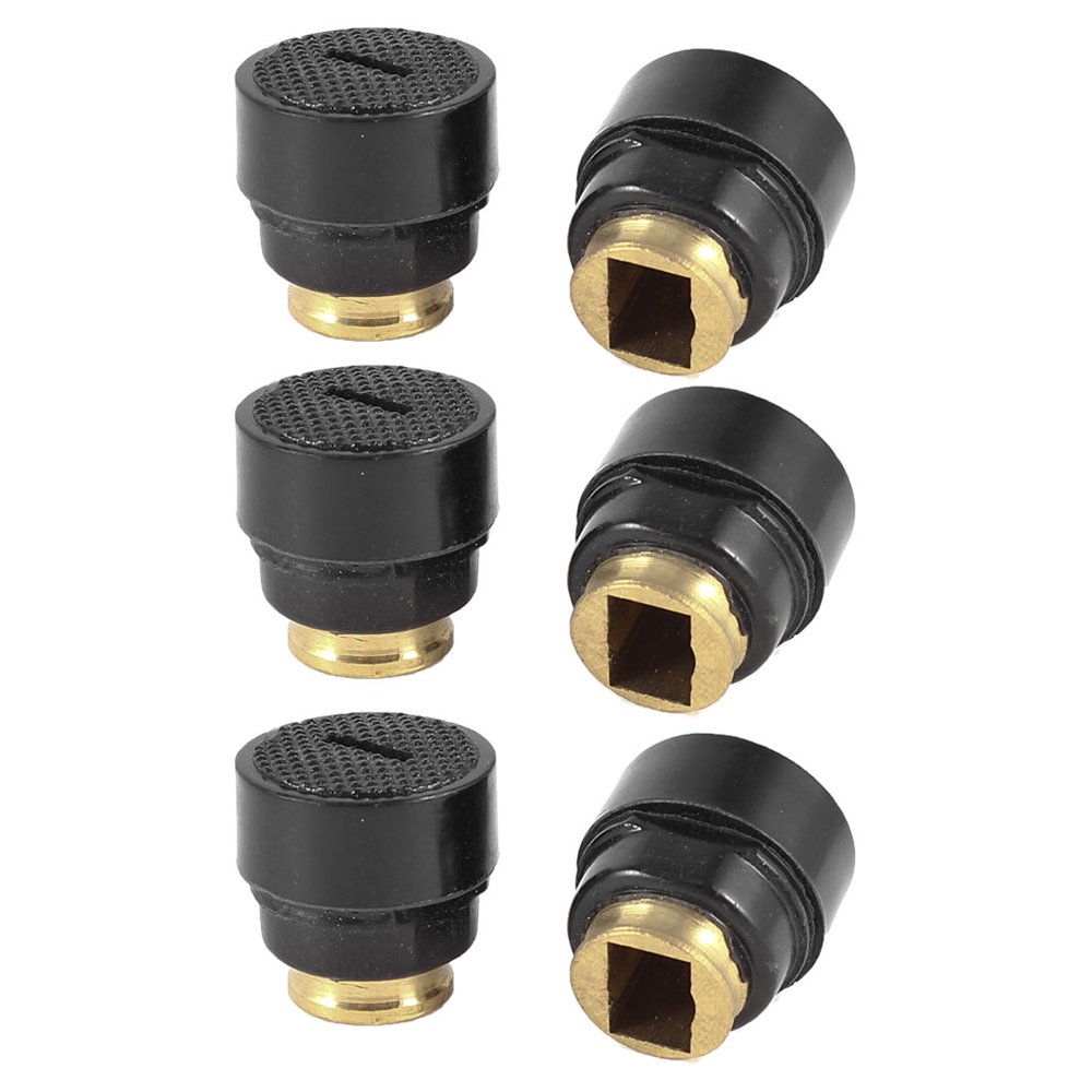 6 Pcs 9mmx6mm Brass Rectangular Hole Carbon Brush Holder Cover Cap