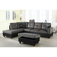 thumbnail image 1 of Lifestyle Furniture Left Facing 3PC Sectional Sofa Set, L Shape Couch with Storage Ottoman, Microfiber&Faux Leather,Taupe, 1 of 5