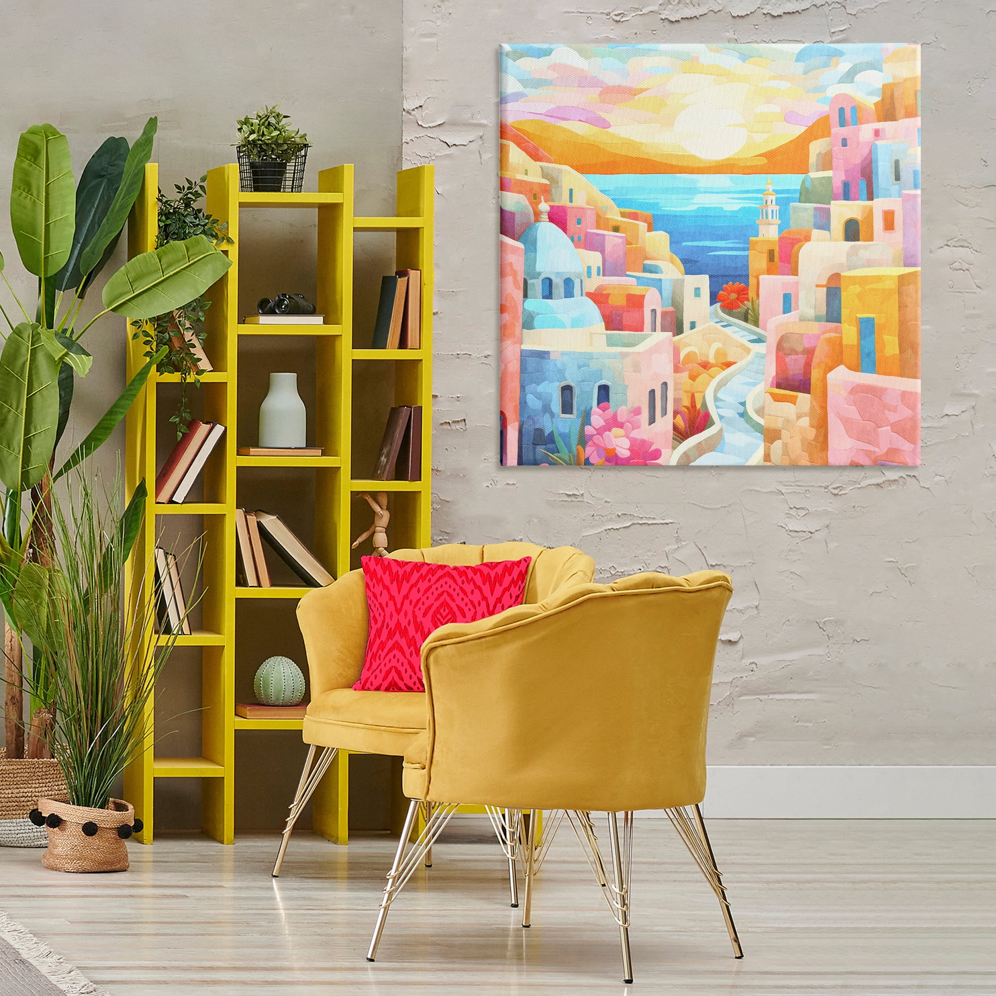 Stupell Industries Pastel Seaside Dreams Scenic & Cityscapes Painting Wrapped Canvas Art Print Wall Art, 36 x 36