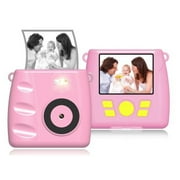 SANPTENT Kids Camera Instant Print, Portable Digital Cameras for Boys & Girls Age 3-12 Christmas Birthday Gifts, Pink