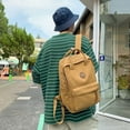 thumbnail image 2 of Mens Womens Canvas Laptop Backpack Travel Vintage Laptop Bag (Brown), 2 of 8