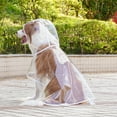 thumbnail image 4 of Clear Dog Raincoat, Transparent PVC Cape Style Pet Rain Jacket with Hidden Leash Hole, Adjustable Double Buckle for Large Dogs(S,White), 4 of 4