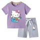thumbnail image 4 of Hello Kitty verano niños pequeños de algodón de manga corta camiseta traje niños pantalones cortos de manga corta conjunto de dos piezas ropa para niños, 4 of 5