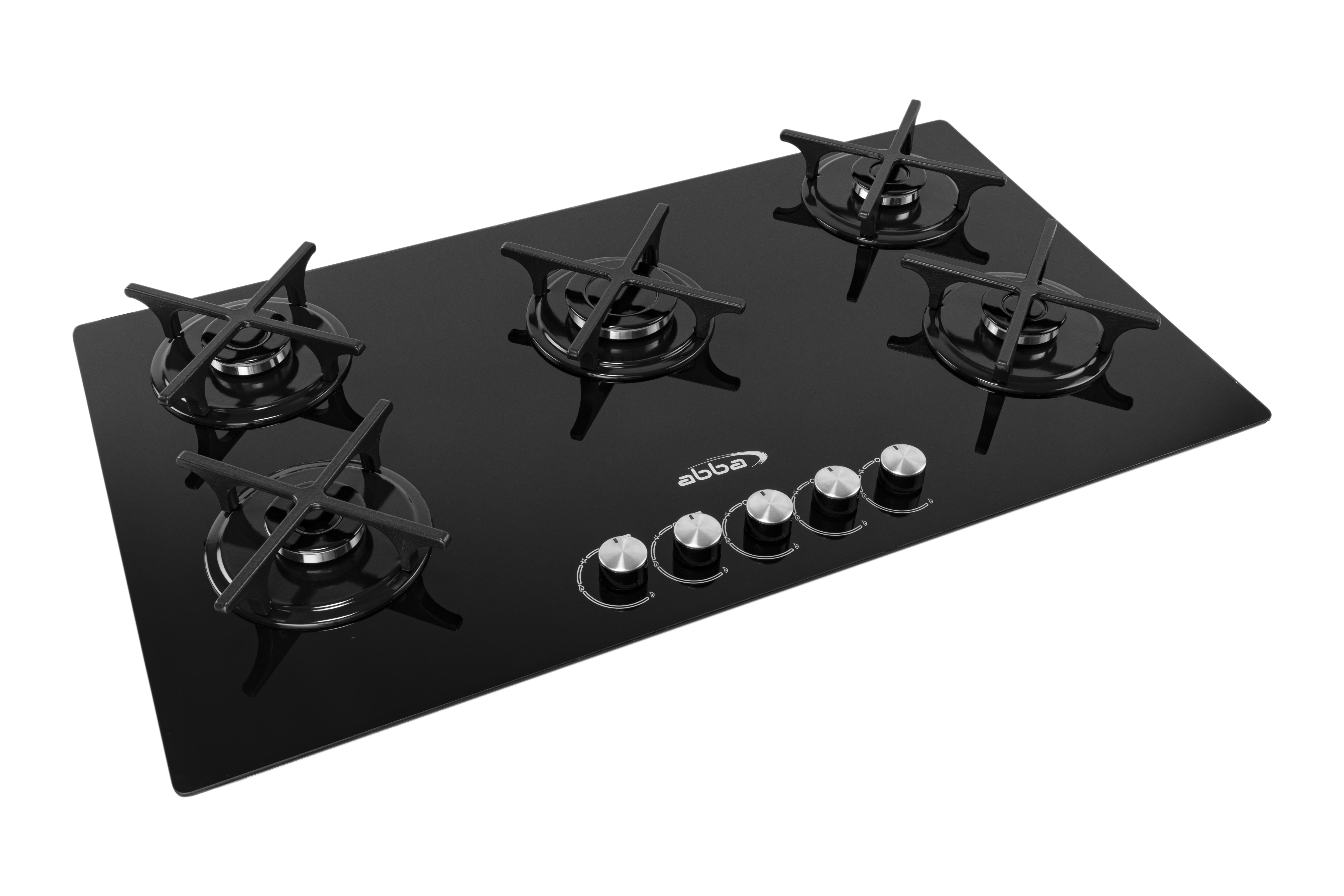 ABBA-36" 5 Burners, Gas-on-Glass Cooktop with and X Shaped Grates, Appliance for Apartment, Indoor