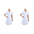 thumbnail image 4 of Naiovety Elegante abrigo médico de manga corta para mujer para médicos y enfermeras Blanco L 2Conjunto, 4 of 6