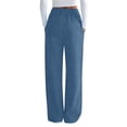 thumbnail image 6 of felwors Women's High Waisted Wide Leg Jeans Elastic Waist Drawstring Pull On Denim-Like Pants with Pockets Stretchy Casual Trousers (Blue, S), 6 of 8