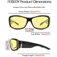 thumbnail image 4 of FEISEDY Women Yellow Sunglasses Wrap Around Anti Glare Driving Night Glasses B2547, 4 of 12