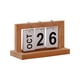 thumbnail image 1 of Teak Wood Calendar,Wooden Page Flipping Calendar Desk Decorations, 1 of 2