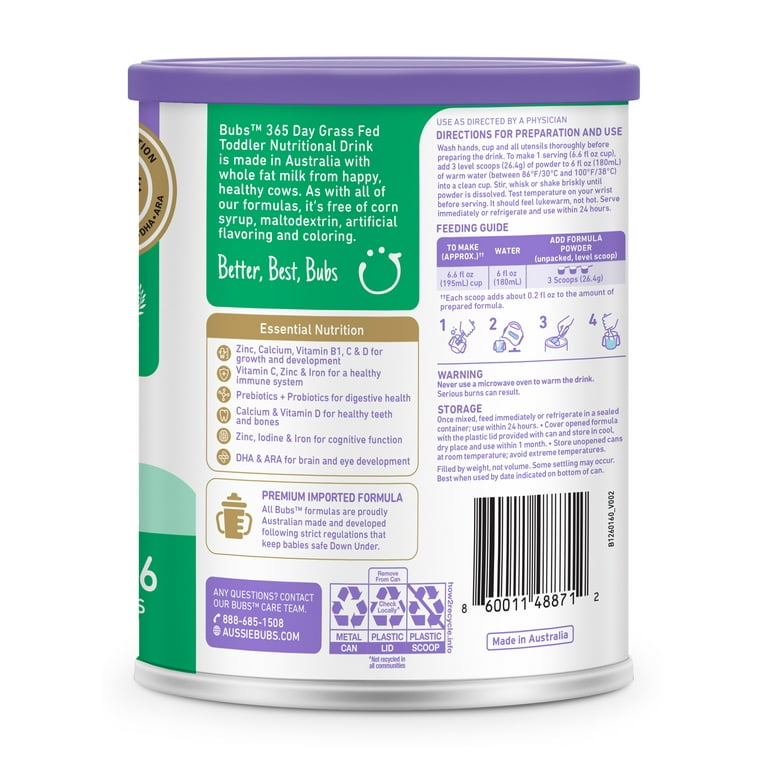 Bubs Grass Fed Toddler Nutritional Drink (12-36 Months