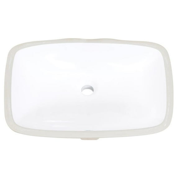 20 in. Rectangular White Finish Ceramic Undermount Vanity Sink