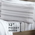 thumbnail image 6 of Great Bay Home Turkish Cotton Solid Flannel Sheet Set  (Twin, Soft Grey - Stripe), 6 of 6