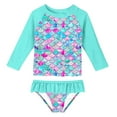 thumbnail image 4 of Cute Sequins Toddler Baby Girl Swimwear Long Sleeve UPF50+ Infant Bathing Suits Bright Ruffle Swimsuit Kids Two Piece Beachwear, 4 of 5