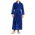 thumbnail image 4 of Kaemgyyd Womens Fleece Warm Robe Cozy Belted Long Bathrobe Plush Fleece Sleepwear Lightweight Pajamas Housecoat with Pockets, 4 of 7