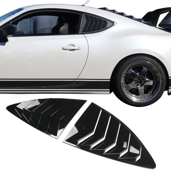 Ikon Motorsports Compatible with 2013-2016 Scion FR-S/2013-2020 Subaru BRZ/2017-2020 Toyota 86 IKON Style Window Louver Painted Gloss Black