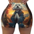 thumbnail image 2 of Logiee Sunset Meditating Bichon Frise Print Women's Biker Shorts,Workout Gym Shorts,Scrunch Shorts,Tummy Control Hidden Scrunch Running Yoga Shorts-Medium, 2 of 8