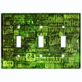 thumbnail image 2 of Metal Light Switch Wall Plate Outlet Cover (Coffee Shop Cafe Restaurant Sign Black Lime Green - Triple Toggle), 2 of 2