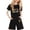 Black, variant on Girls Summer Outfits Back To School Print Short Sleeve Top and Pants Comfy Set Girls Clothes White1 8-9 Years