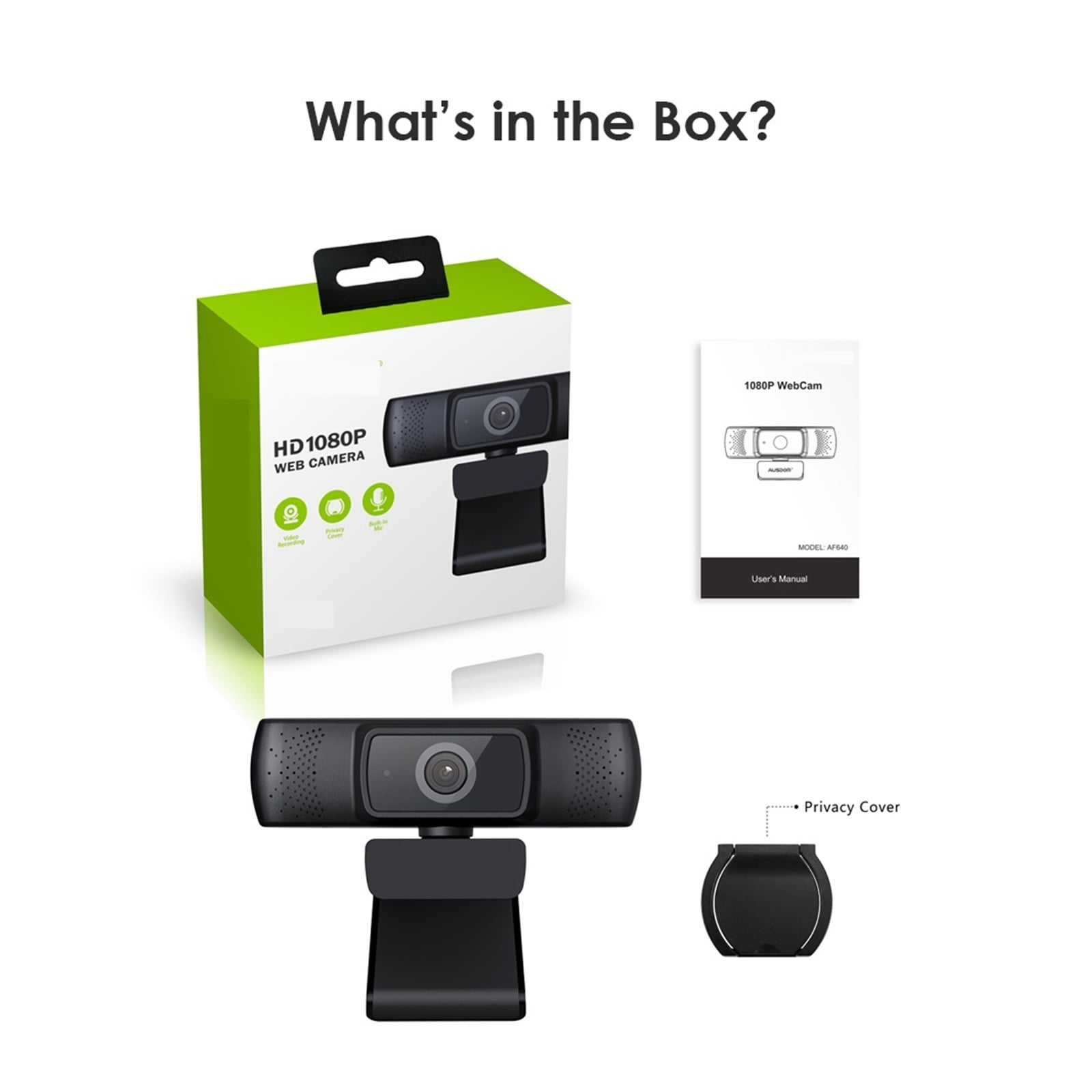 Webcam Full HD 1080P Webcam Auto Focus With Noise Cancelling Microphone Web Camera For Conferencing, Live Streaming, Recording ,HD Video