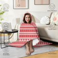 thumbnail image 4 of Wearable Blanket,Red and White Christmas Pattern Hooded Wearable Flannel Blanket for Adults & Teens,Winter Poncho Shawl Wrap Cape Cozy Anti-Pill,50"x60", 4 of 5