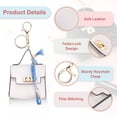 thumbnail image 3 of Mini Backpack Keychain, Cute Coin Purse Keychain PU Leather Backpack Purse Key Chain, White, 3 of 7